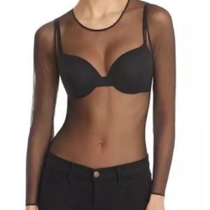 Spanx women’s long sleeve mesh bodysuit in black 🖤